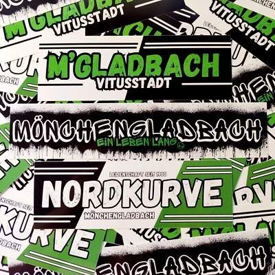 FAN-KULTUR XPERIENCE 300x Mönchengladbach Aufkleber/ Sticker Mix/ Fußball Fanartikel/ PVC/ Wetterfest