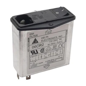 Delta Electronics 06CR2 EMI Power Line Filter, 6A 115/250VAC, Spade Terminals - Picture 1 of 10