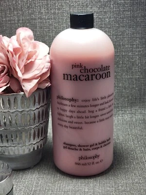 Philosophy Shampoo Bath & Shower Gel 32oz Pink Chocolate Macaroon 32 oz . NEW - Image 1 of 2