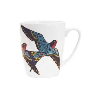 Queens by Churchill Paradise Birds China Oak Coffee Mug Tea Cup 400ml  Swallows - Picture 1 of 1