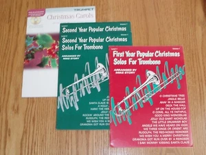 Brass Christmas Music books *Trumpet + Trombone *Levels Beginner to Intermediate - Picture 1 of 15