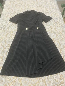 DKNY womens size 4 black w stripes buisness dress - Picture 1 of 4
