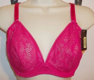 Wacoal Tauch-BH durchsichtig Spitze/Netz Bügel-BH 32 DD Fuchsia/Pink Neu mit Etikett - Bild 1 von 7