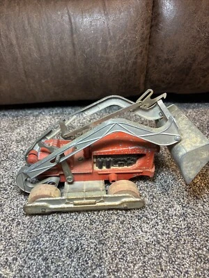 Vintage Hubley #505 Front End Loader Diesel Bulldozer w/ Wooden Wheels - Image 1 of 4