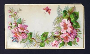 c1890's Victorian Trade Card, Hahne & Co. Arredamento, floreale, farfalla - Foto 1 di 2
