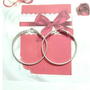 Pendientes de aro enchapados en plata vintage ligeros - Imagen 1 de 10