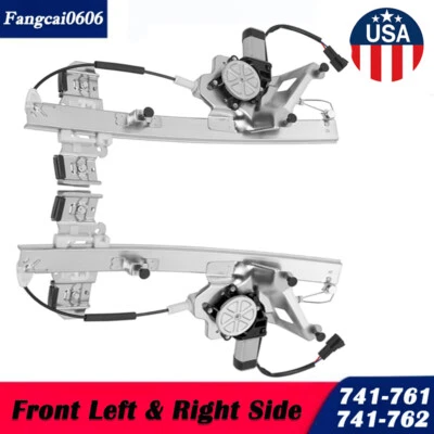 For Buick LeSabre 3.8L Sedan 2000-2005 w/Motor Pair Front Power Window Regulator Foto 1 de 4