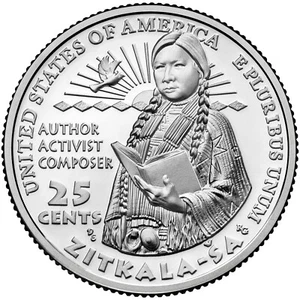Cuarto de cuarto Zitkala-Sa 2024 sin circular de rollo como nuevo de Estados Unidos. ENVÍO RÁPIDO GRATIS - Imagen 1 de 2