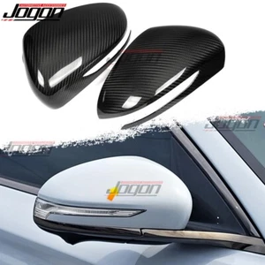 Pair Real Carbon Side Mirror Covers RearView Shell For Genesis G70 Sport 2019-25 - Picture 1 of 15