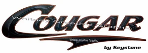 " COUGAR"  RV  Graphic Lettering Decal 58" X 18.5" Version 2 BLACK  With Copper - Bild 1 von 1
