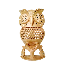 Hermoso búho artesanal de madera de 8 x 4,25 x 2,25 pulgadas - Imagen 1 de 2