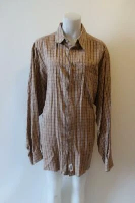 MENS ERMENEGILDO ZEGNA BROWN PLAID BUTTON DOWN SZ 2XT* - Image 1 of 4