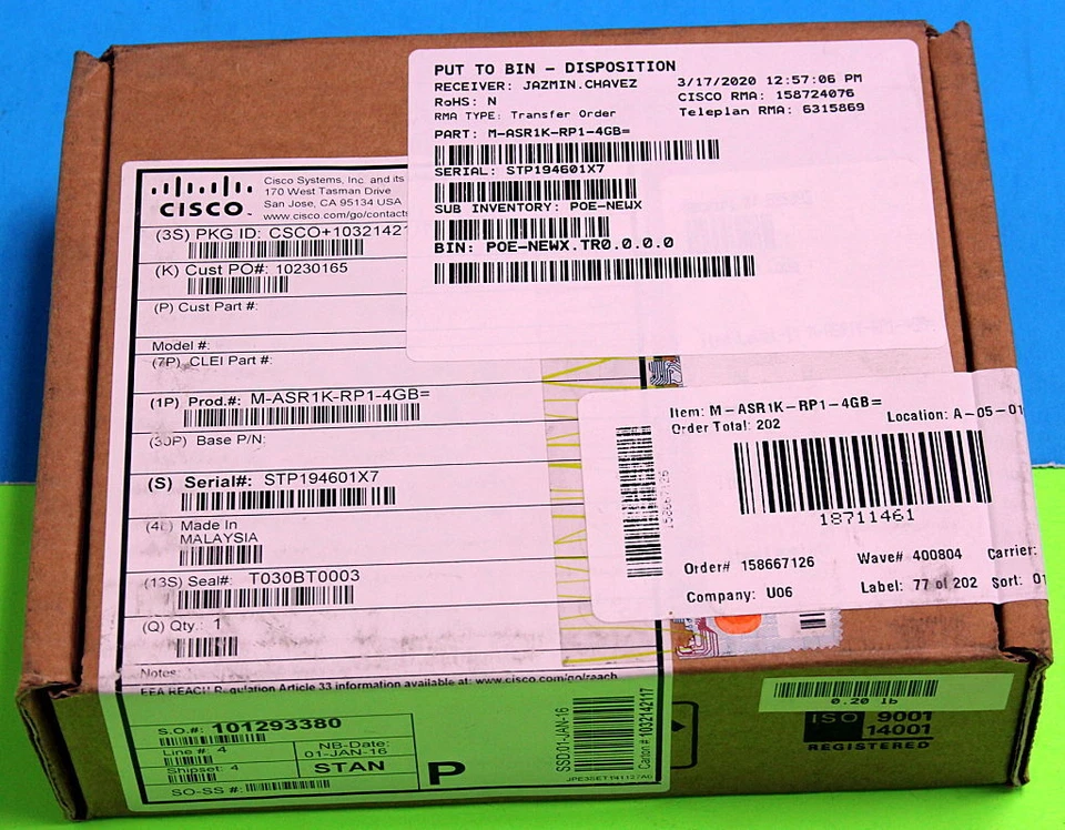 M-ASR1K-RP1-4GB Genuine Cisco (2x2GB) 4GB Memory Kit ASR 1000 RP1 - Image 1 of 1