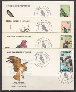 Neukaledonien Scott 380-1 & C70-1 FDC - Vögel - Bild 1 von 1