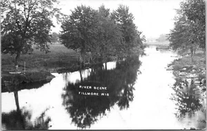 Rppc, River Scene, Fillmore, Wisconsin, Milwaukee River?, PM FREDONIA, 1910 - Imagen 1 de 2