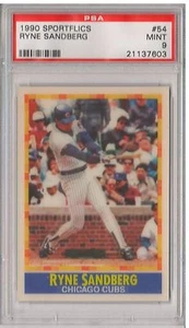1990 Sportflics #54 - RYNE SANDBERG - PSA 9 Mint - Chicago Cubs (3D Card) LOWPOP - Picture 1 of 2