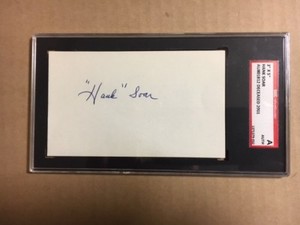 Hank Soar Major League Baseball Umpire Signed Index Card SGC