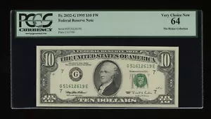 DBR 1995 $10 FRN Chicago Fr. 2032-G PCGS 64 Serial G51612619E - Picture 1 of 2