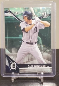 2021 Bowman Platinum - GAGE WORKMAN - Green Foilboard /299 - Tigers Prospect - Picture 1 of 2