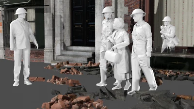 WWII The Blitz - ARP Wardens - Set 1 - 5 Figure Set - Image 1 of 4