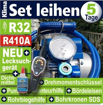 Klimaanlage installieren evakuieren Vakuumpumpe 5 Tage mieten R32 R410A R290 - Bild 1 von 4