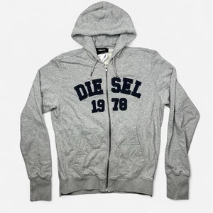 Sudadera con Capucha Diesel 1978 Cremallera Completa Talla Grande Gris Spellout Nueva con Etiquetas - Imagen 1 de 12