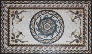 Art Waves Rope Design Floor Carpet Marble Mosaic - Picture 1 of 1