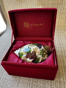 Arte Ne'Qwa vidrio soplado ornamento pintura inversa uvas Cabernet Paul Brent 326 FGPB - Imagen 1 de 7