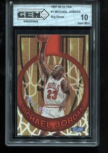 Michael Jordan 1997-98 Fleer Ultra #1 Big Shots NBA Chicago Bulls GEM MINT 10 - Picture 1 of 2