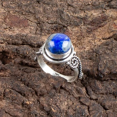 Lapis Lazuli Gemstone 925 Sterling Silver Ring Handmade Jewelry Ring - Image 1 of 3