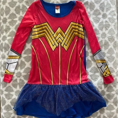 Niñas Mujer Maravilla Vestido Camisón Disfraz Manga Larga Tul Falda Juegos con disfraces -Talla 8 Foto 1 de 4