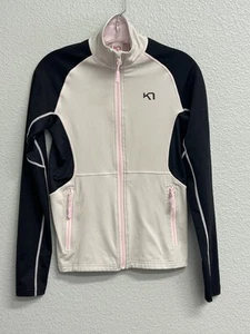 Kari Traa Jacke Damen Größe XS schwarz beige durchgehender Reißverschluss sportlich Stretch Freizeit - Bild 1 von 12