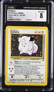 CGC 8 Clefairy 2000 Base Set 2 6/130 Holo Pokemon Card psa - Picture 1 of 2