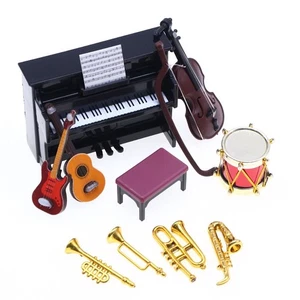 Trumpet Saxophone Dollhouse Musical Instrument Dollhouse Accessories - Picture 1 of 12