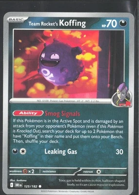 2x Team Rocket's Koffing 125/182 Sv10: Destined Rivals Regular - Image 1 of 2
