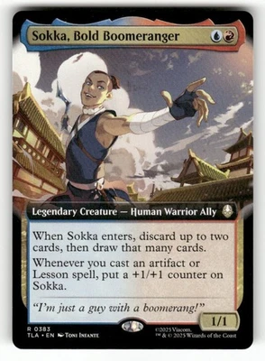 Sokka, Bold Boomeranger (Extended Art) #383 (NM) TLA Magic MTG - Image 1 of 2