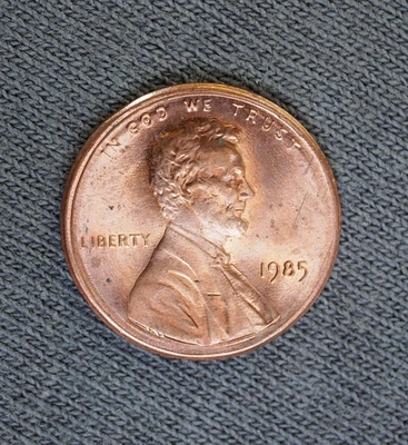 1985 Lincoln Cent Broadstrike US Mint Error coin 1c Broadstruck - Image 1 of 2