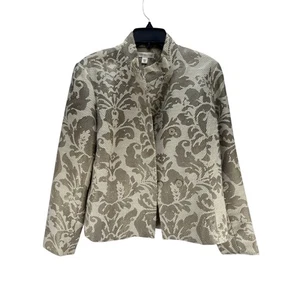 Coldwater Creek Brocade Jacket Size 10 Floral Tapestry Blazer Boho Chic Artsy - Picture 1 of 8