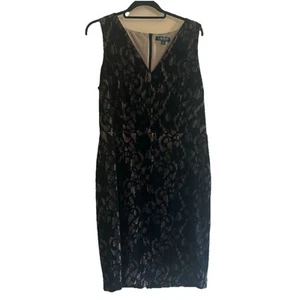 Black Lace Lauren Ralph Lauren Dress Size 16 - Picture 1 of 8