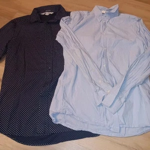 H&M Designer Boys Lot Of 2 Dress Button Down Shirts Size 14Y+ Collard Classic - Picture 1 of 5