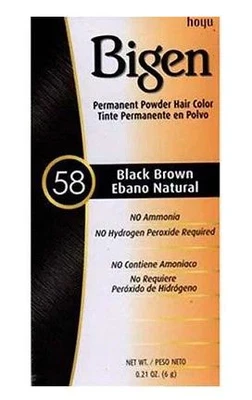 Bigen Permanent Powder Hair Color 0.21 oz - Single Pack 58 - Black Brown - Image 1 of 4