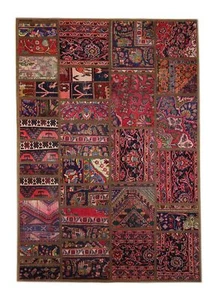 Teppich Patchwork Handgeknüpft Perserteppich Orientteppich Carpet Rug 238x170cm - Bild 1 von 6