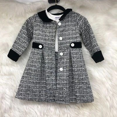 Conjunto de vestido y abrigo de tweed Blueberi Boulevard para niñas pequeñas, Hollywood Regency talla 4 Foto 1 de 4