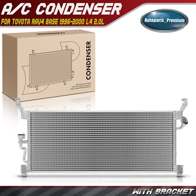 A/C Air Conditioning Condenser w/ Bracket for Toyota RAV4 Base 1996-2000 L4 2.0L - Image 1 of 4