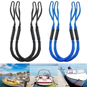 Confezione 2 Corde di Ancoraggio Marine Bungee Dock Line Barca Corda Elastica Ammortizzatore - Foto 1 di 14