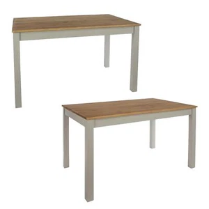Dining Table 120cm/150cm Solid Pine Grey Wooden Home Kitchen Furniture Modern - Picture 1 of 7