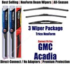 3pk Wipers Front & Rear NeoForm - fit 2007-2011 GMC Acadia - 162515/2115/10E