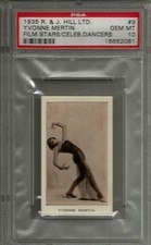 1935 R & J Hill Ltd #9 Yvonne Mertin Film Stars PSA 10 GEM MINT Card POP 3