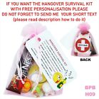 Personalised Hangover Survival Kit pre filled bags hen party, stag any occasion