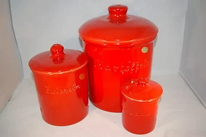 Set Mohn, Kartoffel Zwiebel Knobi grade ohne Henkel, Steinzeug - Bild 1 von 2